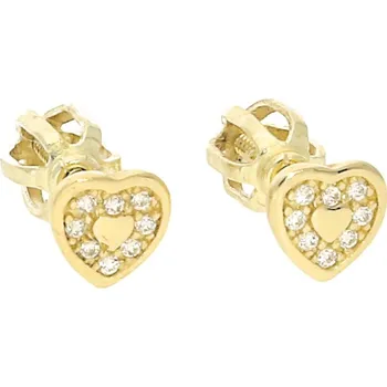 Náušnice Goldstore Zlaté náušnice srdíčka Váha: 0.88 g