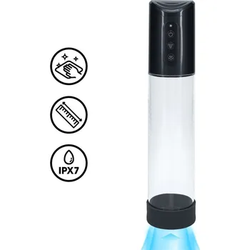 Vakuová pumpa Shots Pumped HyperPump Rechargeable Penis Pump Gun Metal, elektronická vakuová pumpa 29,2 x 6,5 cm