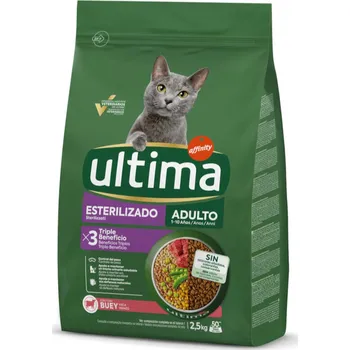 Krmivo pro kočku 2x2,5kg Ultima Cat Sterilized Adult hovězí granule pro kočky
