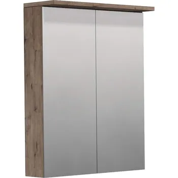 Koupelnový nábytek Smart30 Orin Skříňka zrcadlová 60 x 73,8 cm, 2 dvířka, oboustranné zrcadlo, LED, dub wellington, OR ZS LED 60 2D D370