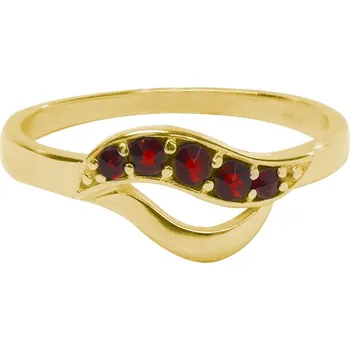 Prsten Český granát pozlacený prsten stříbrný 120963Z Velikost: 57