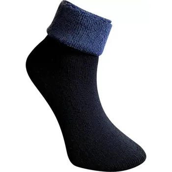 Dámské ponožky Ponožky s ovčí vlnou Matex 838 Helena Merino černo-jeans velikost 27-28