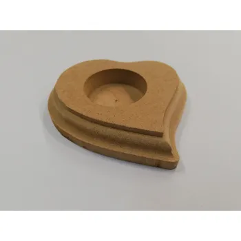 Svícen Dřevěný svícen z MDF - srdíčko - 10 x 10 cm