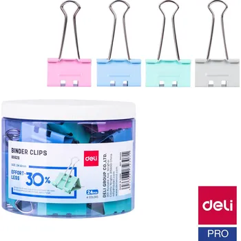 Binder clip Deli 41mm, 24ks "Bez námahy" E8552S