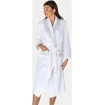 Pánský župan Soft Cotton Dámský elegantní župan NOVA v dárkovém balení, Bílá, 420 g / m², Česaná prémiová bavlna 100%, Dlouhý - vel. S