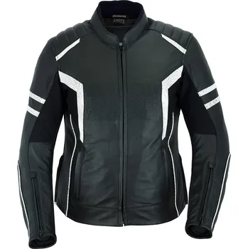Moto oblečení Dámská kožená motocyklová bunda Lookwell COBRA černo-bílá Velikost: XL