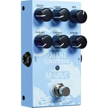 Klasická kytara M-VAVE digitální reverb pedál pro elektrickou kytaru světle modrý Efektový pedál s 9 režimy dozvuku a ovládáním Decay Mix Level