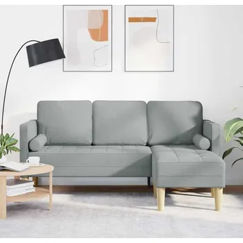 Pohovka vidaXL Set pohovek Světle šedá 173 x 131 x 67 cm textil [42001913]
