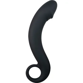 Dildo EasyToys Silicone Curved Dong (17,5 cm) černé prohnuté dildo