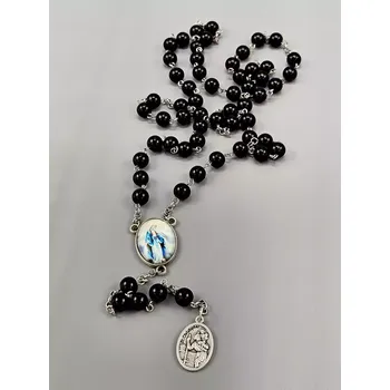 Růženec Kateřina Vlasáková Růženec Svatý Kryštof - černé perly 8 mm