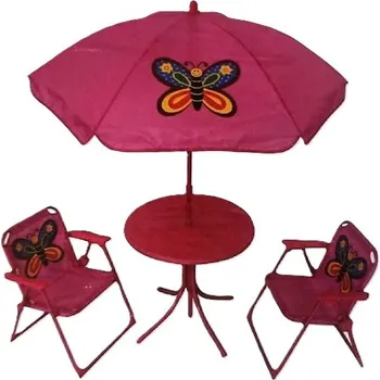 Dětský zahradní nábytek Idea Dětský zahradní set Motýl, růžový