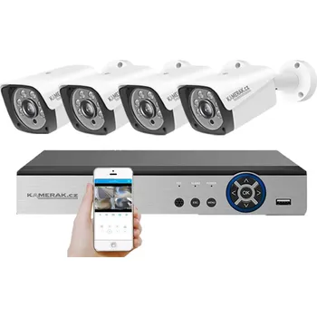 Kompletní kamerový systém 4 kamerový set AHD HE4-60A 2MPx , CZ menu