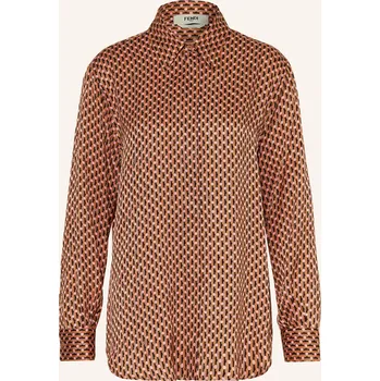 Dámská halenka Fendi Dámská Košilová Halenka Camica Z Hedvábí, hnědá / černá...