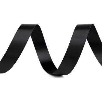 Stuha Atlasová hedvábná stuha oboulící šíře 15 mm matná Varianta: 900 černá, Balení: 20 m