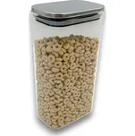 Arte Regal Skleněná obdélníková dóza s nerezovým víkem, 1,8l NEREZ VIVO