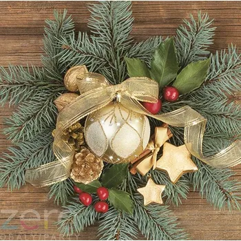 Papírový ubrousek Ubrousky 'Daisy' 33 x 33 cm 3N (20 ks) - (Vánoce) baňka na větvičce