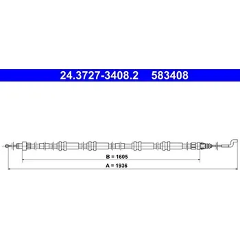 Lanko parkovací brzdy Tažné lanko, parkovací brzda ATE 24.3727-3408.2