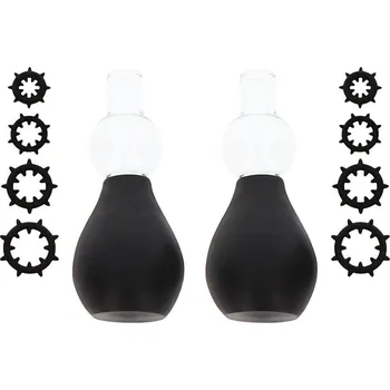 Vakuová pumpa TABOOM Nipple Play Nipple Enlargers with 8 Rings (Black)