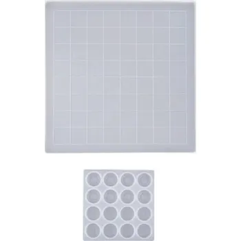 Silikonová forma na výrobu šachové desky 31,5 x 31,5 cm a formičky na šachové figurky Pryskyřice Epoxid Kreativní tvoření