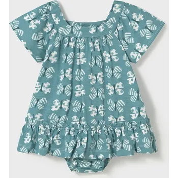 Dívčí šaty Dětské bavlněné šaty Mayoral modrá barva, mini, 1916 1916.4D.Baby.PPYA 55X, vel. 74