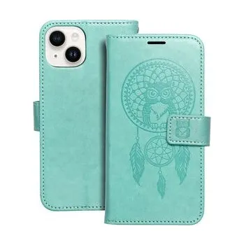 Pouzdro na mobilní telefon Pouzdro MEZZO Book pro IPHONE 14 lapač snů zelené - OEM + zdarma možnost vyzkoušet a vrátit zboží do 30 dní