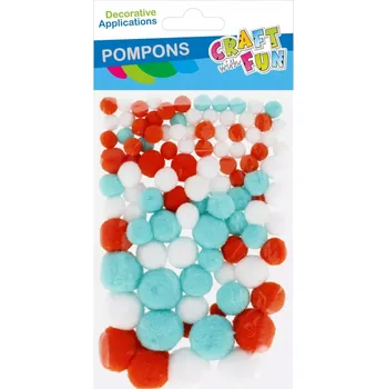 Dekorační bambule mix 100 ks / 3 barvy CRAFT WITH FUN 545791