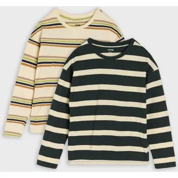 Oblečení a móda Sinsay - 2 balení triček s dlouhým rukávem - zelená - 908GE-78X - 908GE-78X-140