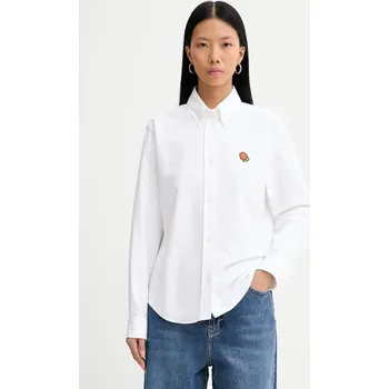 Pánská košile Bavlněná košile Kenzo bílá barva, regular, s klasickým límcem, FF52CH2649LO.01 00X, vel. 34