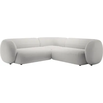 Pohovka Micadoni Světle šedá sametová rohová pohovka Kate 252 cm