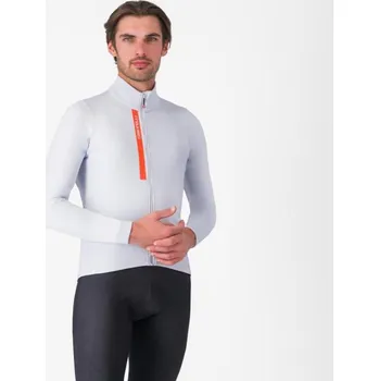 cyklistický dres CASTELLI Cyklistický dres s dlouhým rukávem zimní - ENTRATA THERMAL - stříbrná L