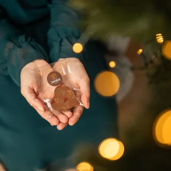 Čokoláda Mléčné čokoládové srdíčko s vánočním potiskem, 14 g