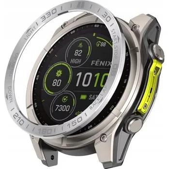 Pouzdro na mobilní telefon BEZEL Ring Kroužek Ocel Kryt pro Garmin Fenix 8 Amoled 47mm / Stříbrný