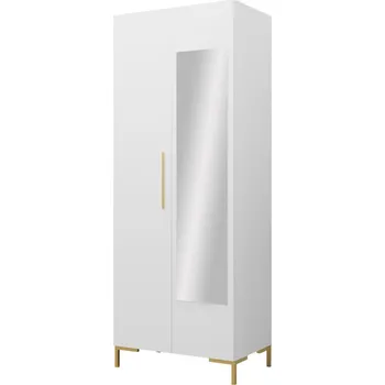 Šatní skříň Úzká šatní skříň 74 cm se zrcadlem VANDET - bílá