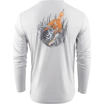 Rybářské oblečení Tričko Grundéns Poppin' South LS Tech Tee Glacier Velikost XL