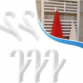 Věšák 2x HÁČEK VĚŠÁK NA RADIÁTOR TOPNÍ TĚLESO VĚŠÁKY NA RUČNÍKY BÍLÉ HÁČKY