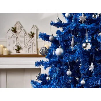 Vánoční ozdoba Sada 102 vánočních ozdob stříbrná plastové dekorace tradiční vánoční stromek různé tvary Beliani