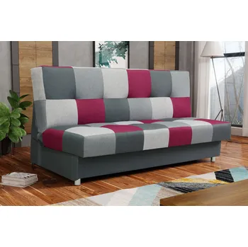 Pohovka Rozkládací pohovka KATARINA - tmavě šedá / šedá / růžová