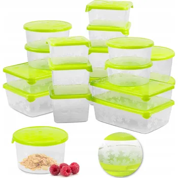 Dóza na potraviny 17x PLASTOVÁ NÁDOBA NA POTRAVINY UZENINY SADA NÁDOB ZELENÁ