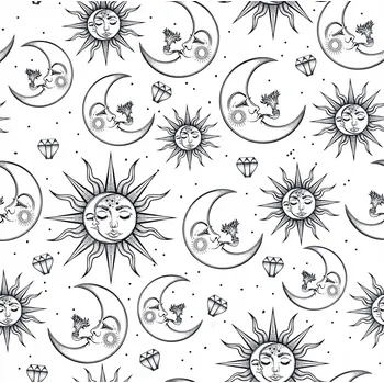 Tapeta Tapeta na zeď samolepicí Dýha Slunce Měsíc 44,5 cm 3 m černobílá
