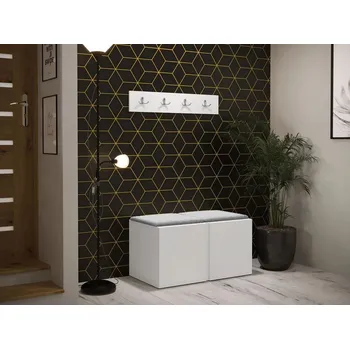 Předsíňová stěna Nábytek do chodby s čalouněnými panely 42x42 SELAND 7 - bílý / šedý