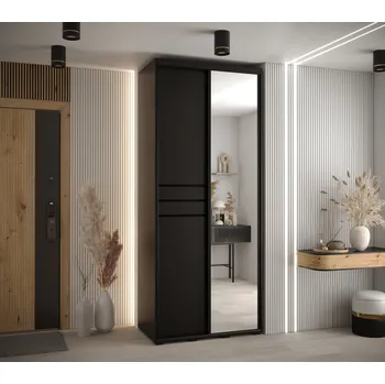 Šatní skříň Šatní skříň YVONA 11 - 110/45 cm, černá / černá