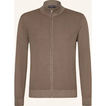 Pánský svetr Maerz Muenchen Pánský Pletený Kardigan Z Merino Vlny, hnědá, S