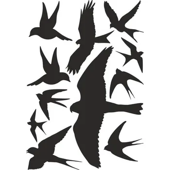 Odpuzovač zvířat Dravci - černá samolepící fólie - 11 dravců na archu 30 x 40 cm