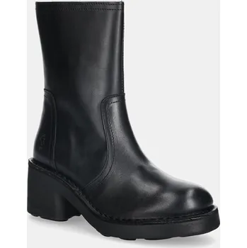Dámské kozačky Kožené kotníkové boty Fly London NORE191FLY dámské, černá barva, na podpatku, P211191000 99X, EUR 39