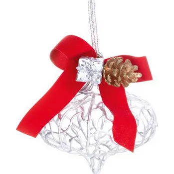 Vánoční dekorace Ozdoba MAGICHOME VÁNOCE, stříbrná, 10x15 cm