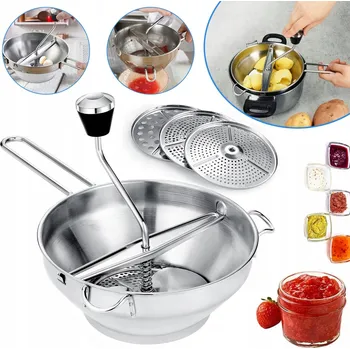 Obraz RĘCZNY MŁYNEK DO WARZYW OVOCE NA DŽEMY A PROTLAKY, PRO PASÍROVÁNÍ ZELENINY