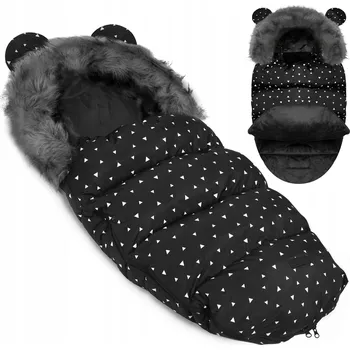 Fusak Fusak do kočárku/saní Elmi Ricokids - černý s trojúhelníky