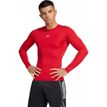 Pánské tričko adidas Techfit Long Sleeve Tee červené VEL. L