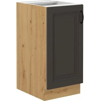 Kuchyňská linka Dolní jednodveřová skříňka SOPHIA - šířka 40 cm, tmavě šedá / dub artisan
