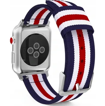 Řemínek na hodinky ŘEMÍNEK PRO APPLE WATCH 3 4 5 6 7 8 9 SE 38/40/41MM ČERVENÝ/BÍLÝ/MODRÝ